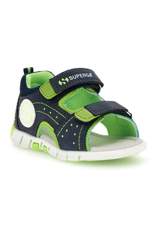 Modro-zeleni sandali Superga z naramnicami S83U507