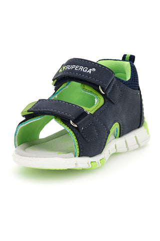 Modro-zeleni sandali Superga z naramnicami S83U507