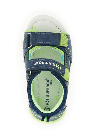 Modro-zeleni sandali Superga z naramnicami S83U507