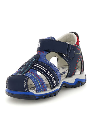 Modri sandali z zapenjanjem na trak Pitt kids 15110