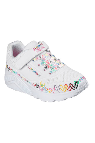 Bele superge s platformo Skechers Uno Lite Heart Craze