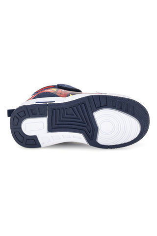 Sneakers alte blu e rosse con luci, strappo e stampa Spiderman M13194