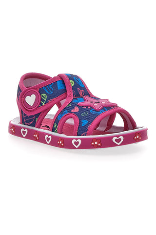 Modri in fuksijevi sandali iz tkanine Pitt Kids 2870