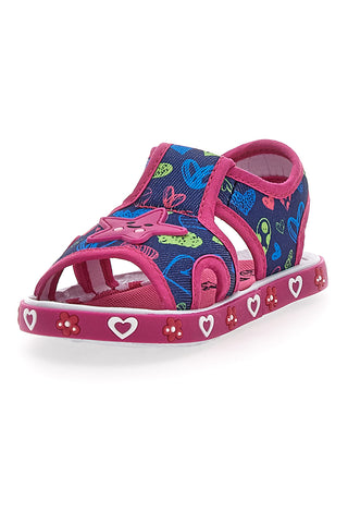 Modri in fuksijevi sandali iz tkanine Pitt Kids 2870