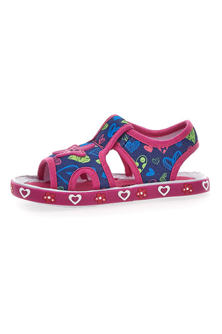 Modri in fuksijevi sandali iz tkanine Pitt Kids 2870