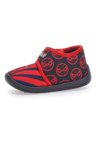 Rdeče in črne copate z velcro zaponko SPIDERMAN M07327