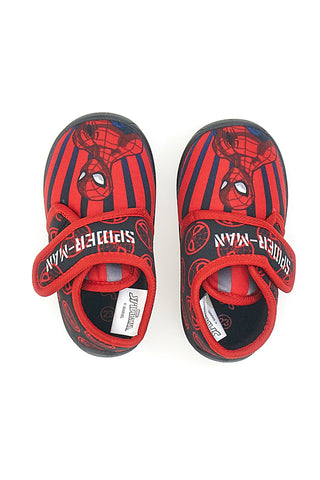 Rdeče in črne copate z velcro zaponko SPIDERMAN M07327