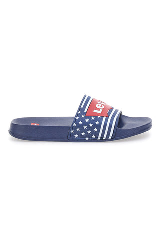 Navy copate z rdečim silikonskim logotipom LEVI'S POOL