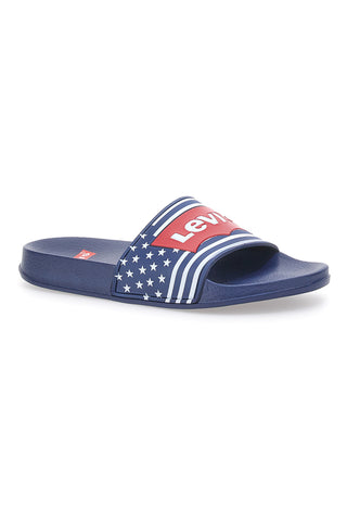Navy copate z rdečim silikonskim logotipom LEVI'S POOL