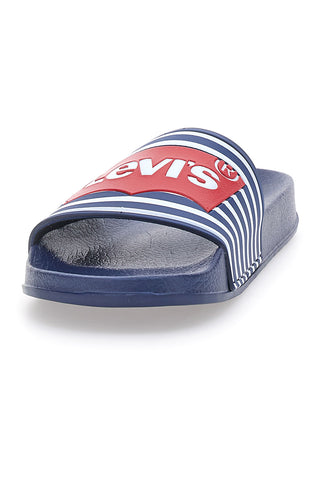 Navy copate z rdečim silikonskim logotipom LEVI'S POOL