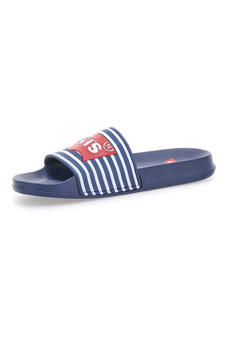 Navy copate z rdečim silikonskim logotipom LEVI'S POOL