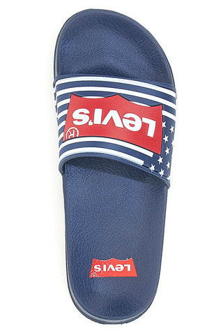 Navy copate z rdečim silikonskim logotipom LEVI'S POOL
