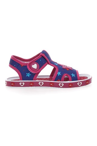 Modri in fuksijevi sandali iz tkanine Pitt Kids PK2871B