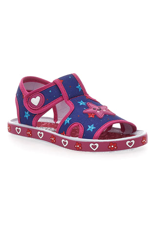Modri in fuksijevi sandali iz tkanine Pitt Kids PK2871B