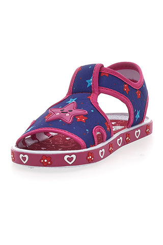 Modri in fuksijevi sandali iz tkanine Pitt Kids PK2871B