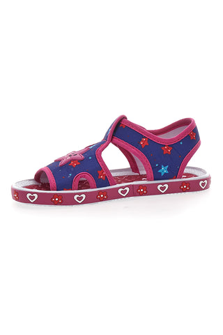 Modri in fuksijevi sandali iz tkanine Pitt Kids PK2871B