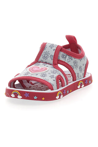 Sandali Primi Passi beli in roza z odprtim prstom PITT KIDS PK2406A