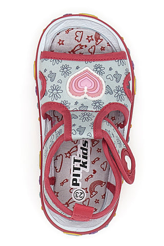Sandali Primi Passi beli in roza z odprtim prstom PITT KIDS PK2406A