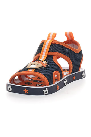 Sandali Primi Passi Navy in Arancione z medvedkom in avtomobilčkom Pitt Kids PK2636B