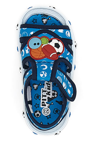Sandali Primi Passi Azzurri z žogami Pitt Kids PK2758A