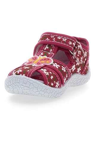 Mehke rdeče sandale z metulji in velcro trakom PITT KIDS PK2876A