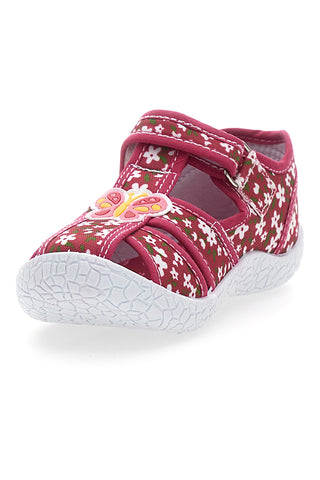 Mehke roza sandale z metuljem in velcro trakom PITT KIDS PK3904A