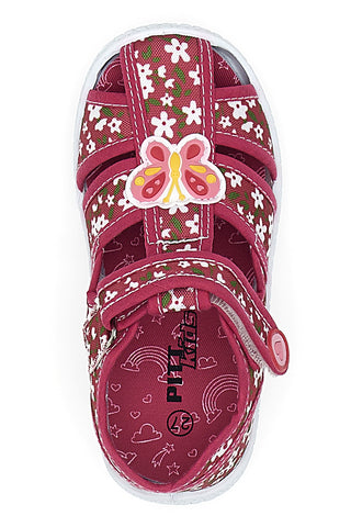 Mehke roza sandale z metuljem in velcro trakom PITT KIDS PK3904A