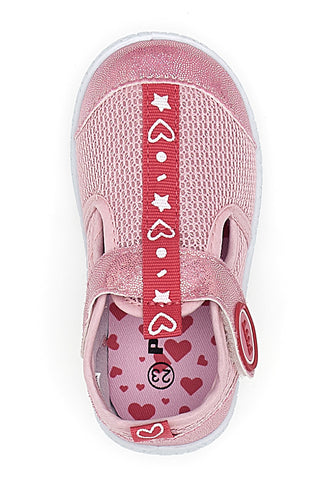 Čevlji Primi Passi Rosa z belimi srčki PITT KIDS PK1100A