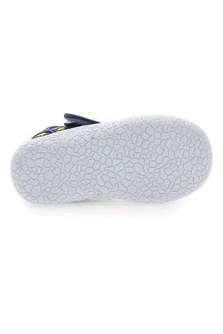 Modre sandale z rumenimi dinozavri in zaprto konico  PITT KIDS PK2492D