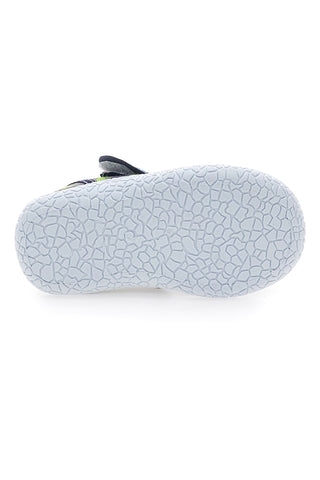 Sivi sandali z rumenimi dinozavri in zaprto konico  PITT KIDS PK2492E