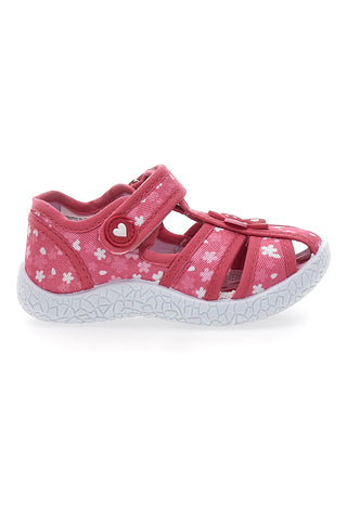 Sandali za prve korake Rosa Morbidi z rožicami in velcro trakom PITT KIDS PK2877A
