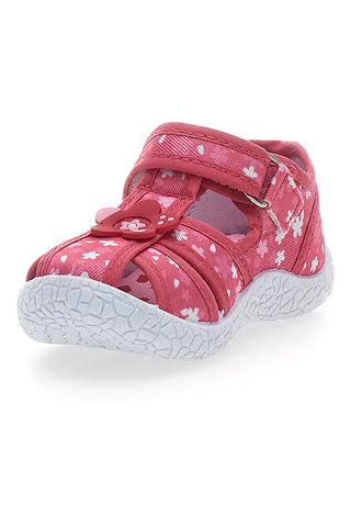 Sandali za prve korake Rosa Morbidi z rožicami in velcro trakom PITT KIDS PK2877A