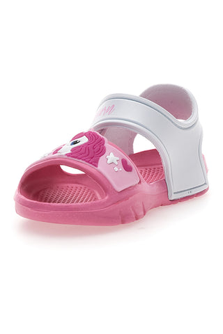 Roza in bele sandale z zaponko Unicorn S8010071