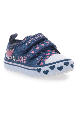 Modre denim superge s srčki in napisom PITT KIDS 224275