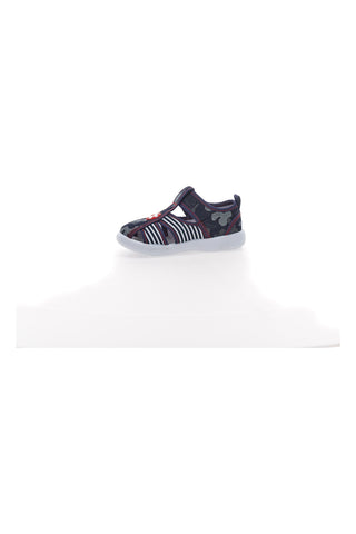 Zaprti sandali modre barve s črtami in zapenjanjem na velcro PITT KIDS 2242876