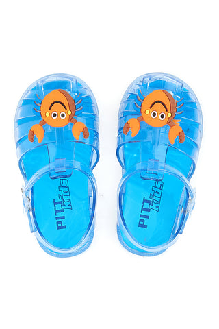 Prosojne modre sandale za morje z rakovico Pitt Kids 3142667