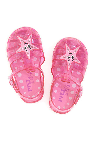 Roza bleščeče jelly sandale s trakom PITT KIDS 3142664