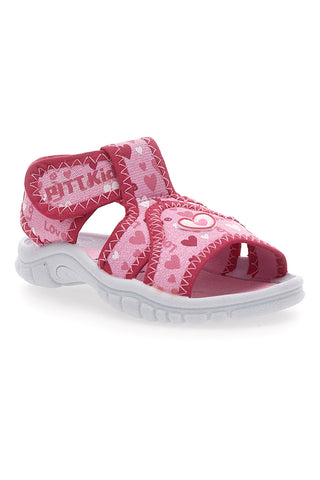 Športni sandali v barvi fuksije z srčki PITT KIDS 2242775