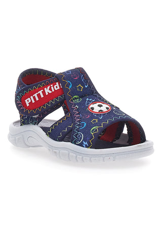 Modri športni sandali z grafiko PITT KIDS 2242783