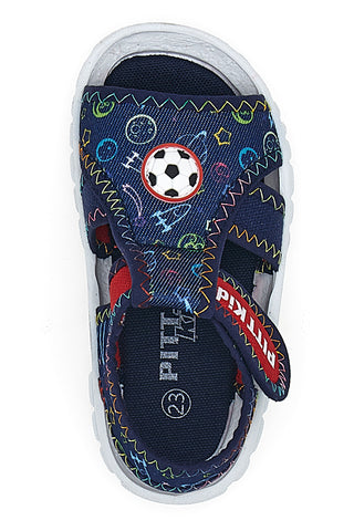 Modri športni sandali z grafiko PITT KIDS 2242783