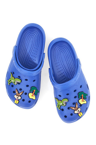 Modre natikače Clog z motivom dinozavrov 2T2L 726