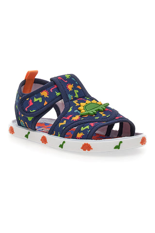 Modri sandali s pisanimi dinozavri Pitt kids PK2429A