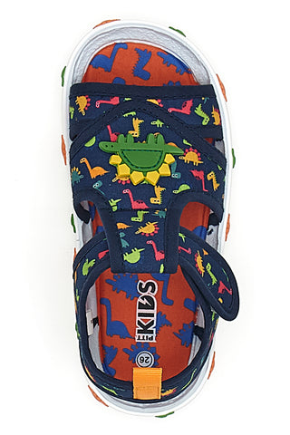 Modri sandali s pisanimi dinozavri Pitt kids PK2429A