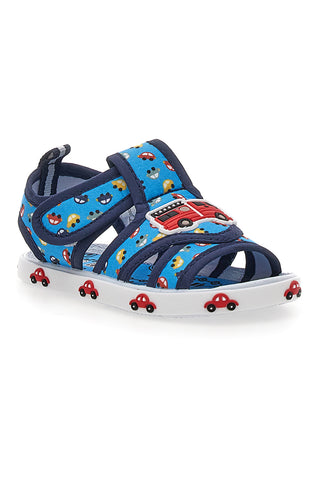 Modri sandali s potiskom gasilskega vozila Pitt kids PK2635D