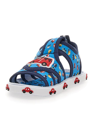 Modri sandali s potiskom gasilskega vozila Pitt kids PK2635D