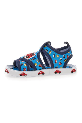 Modri sandali s potiskom gasilskega vozila Pitt kids PK2635D