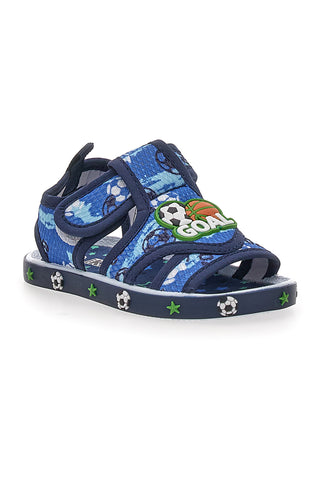Modri sandali s potiskom Pitt kids PK2560A