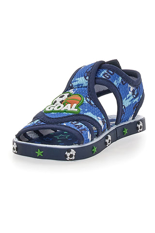 Modri sandali s potiskom Pitt kids PK2560A