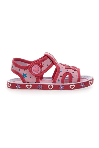 Roza sandali z morsko zvezdo in srčki Pitt kids PK2871A
