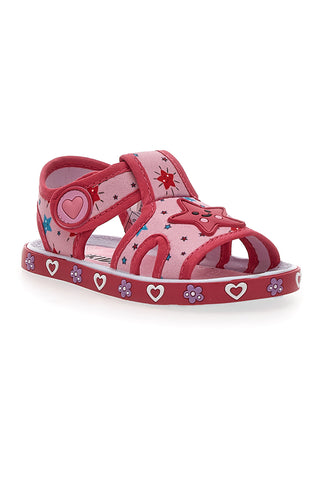 Roza sandali z morsko zvezdo in srčki Pitt kids PK2871A